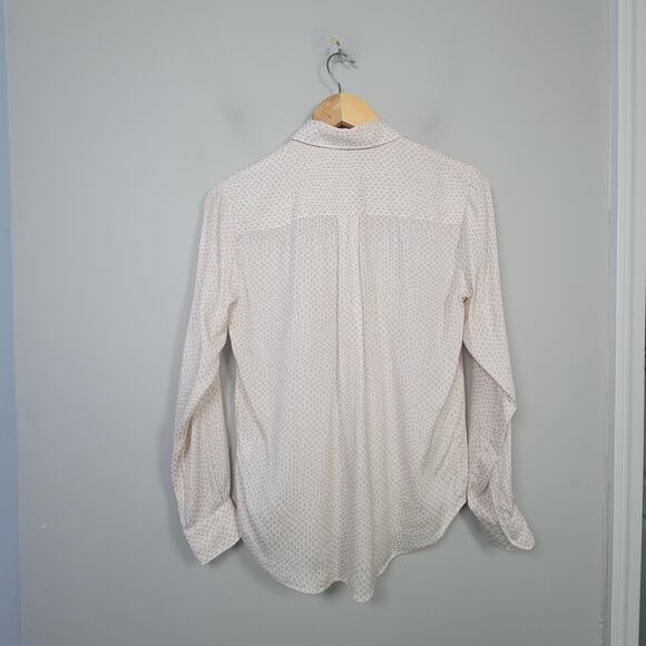 Amina Rubinacci 42/L Silk Button Up Printed Top Shirt Pastel Pink Made in Italy - Picture 2 of 11